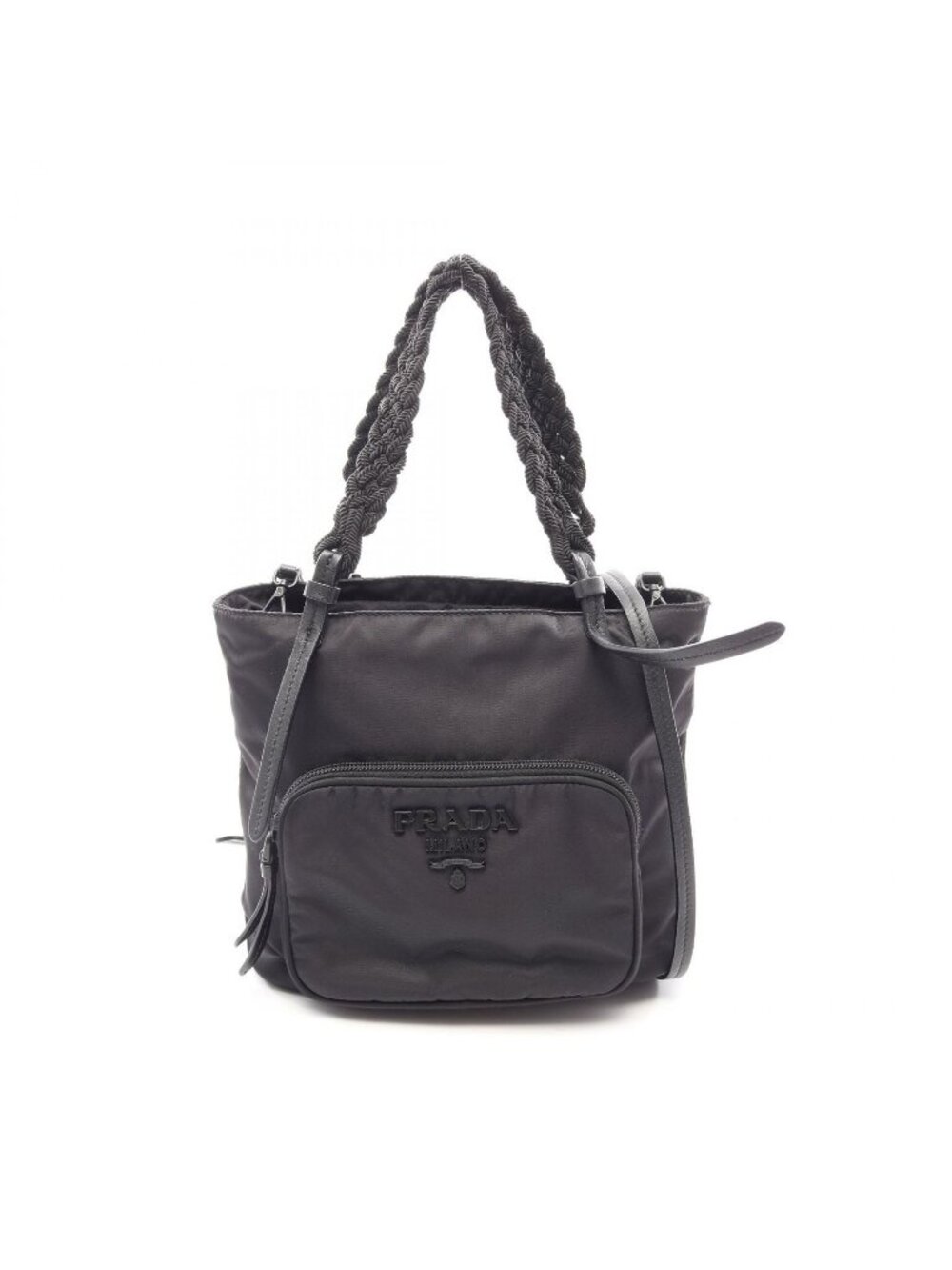 Prada Handbag Tessuto Passama Black Nylon 2-Way